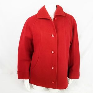 Tru Vintage 1960s Youthcraft Red Batwing Wool Coat